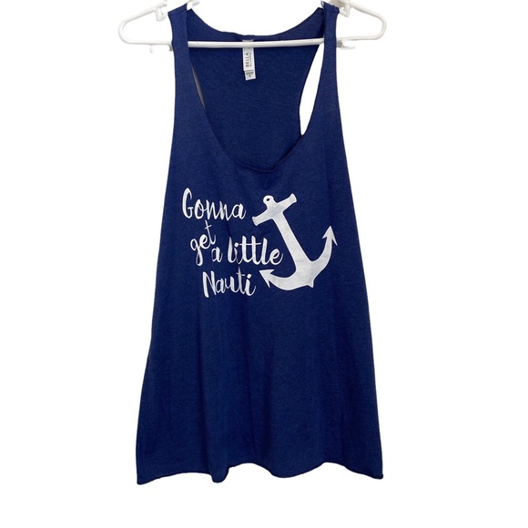 bella+canvas Tops - Bella+Canvas Size XL “Gonna get a little Nauti” racer back tank top super soft
